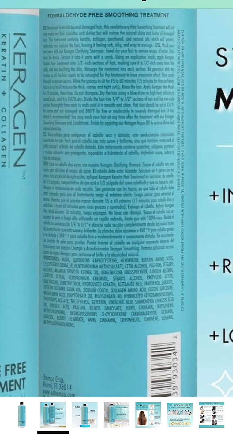 Customer photo review of KERAGEN Brazilian Keratin Smoothing Treatment Formaldehyde-Free Blowout Straightening System