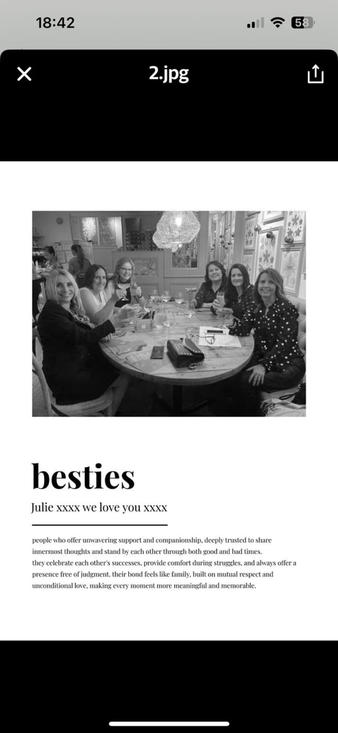 Customer photo review of Personalised Friendship Definition Photo Print