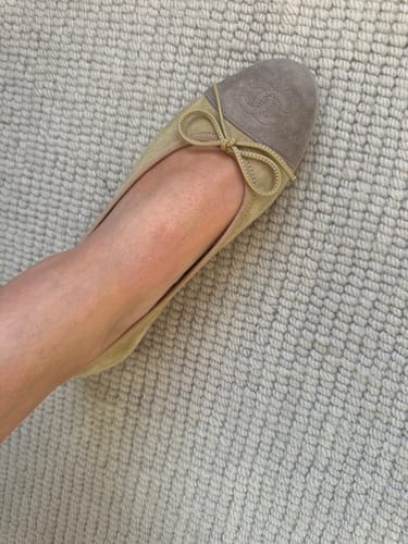 Customer photo review of CC 25C Ballet Flat Two-tone Suede Calfskin