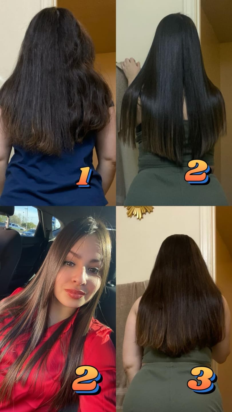 Customer photo review of KERAGEN Brazilian Keratin Smoothing Treatment Formaldehyde-Free Blowout Straightening System