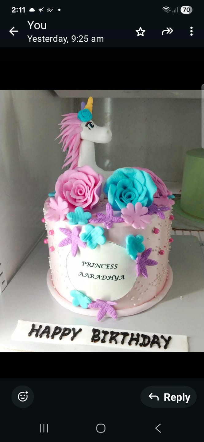 Customer photo review of Unicorn Lush Hair Cake