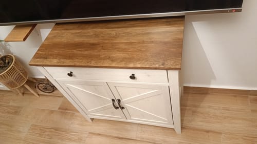 Customer photo review of Μπουφές με Συρτάρι Κονσόλα Ντουλάπι Λευκό Παλαιωμένο Κουζίνας Μπάνιου Σαλονιού BB-K341W01