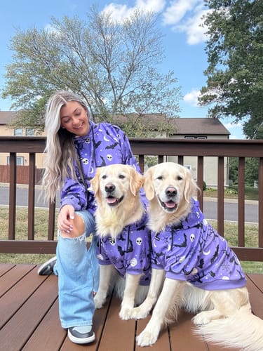 Customer photo review of Halloween Dog Hoodie - Purple
