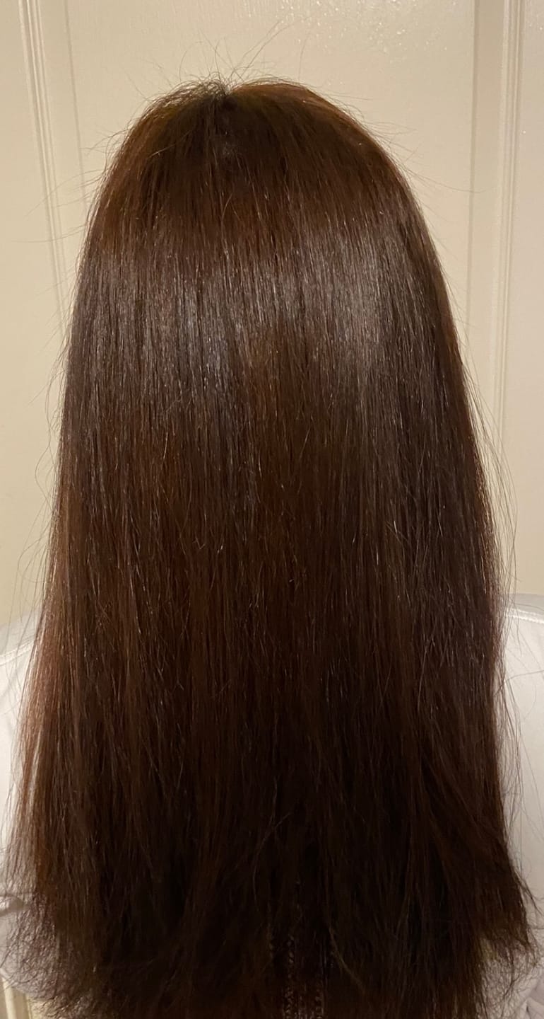 Customer photo review of KERAGEN Brazilian Keratin Smoothing Treatment Formaldehyde-Free Blowout Straightening System