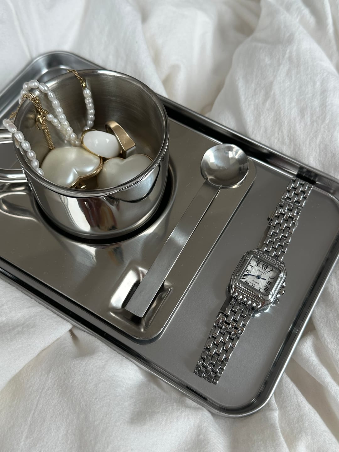 Customer photo review of Venice Mirror Cup with a Saucer & Spoon