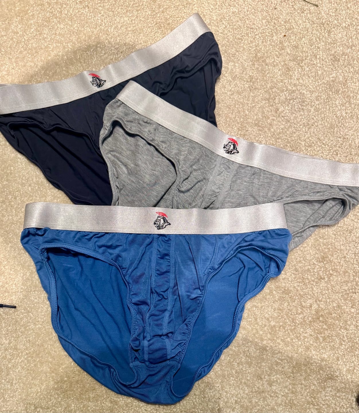 Customer photo review of Modal 0in Briefs No Fly 3pk Blue/Gunmetal Gray/Heather Gray