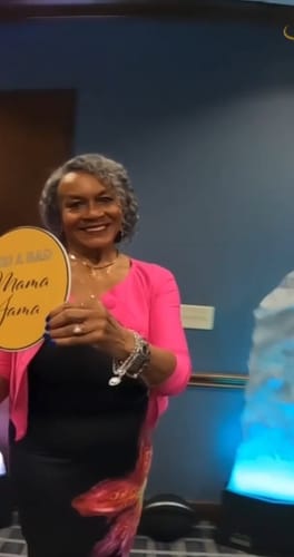 Customer photo review of Luvwin 13x4 Salt And Pepper Wand Curly Glueless Gray Color Pre-Cut Lace Wig