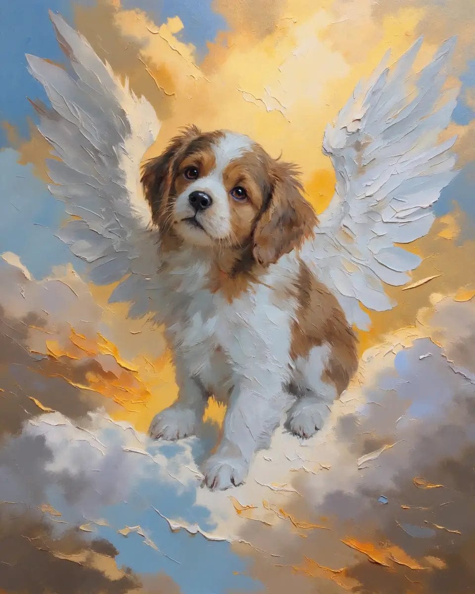 Customer photo review of Angel Wings Memorial Pet Portrait