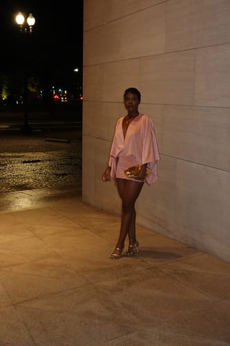 Customer photo review of ISLA MINI DRESS - DUSTY ROSE