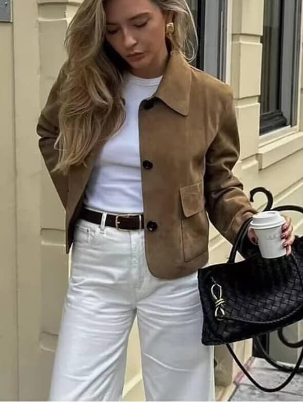 Customer photo review of Mirlinda Suede Jacket