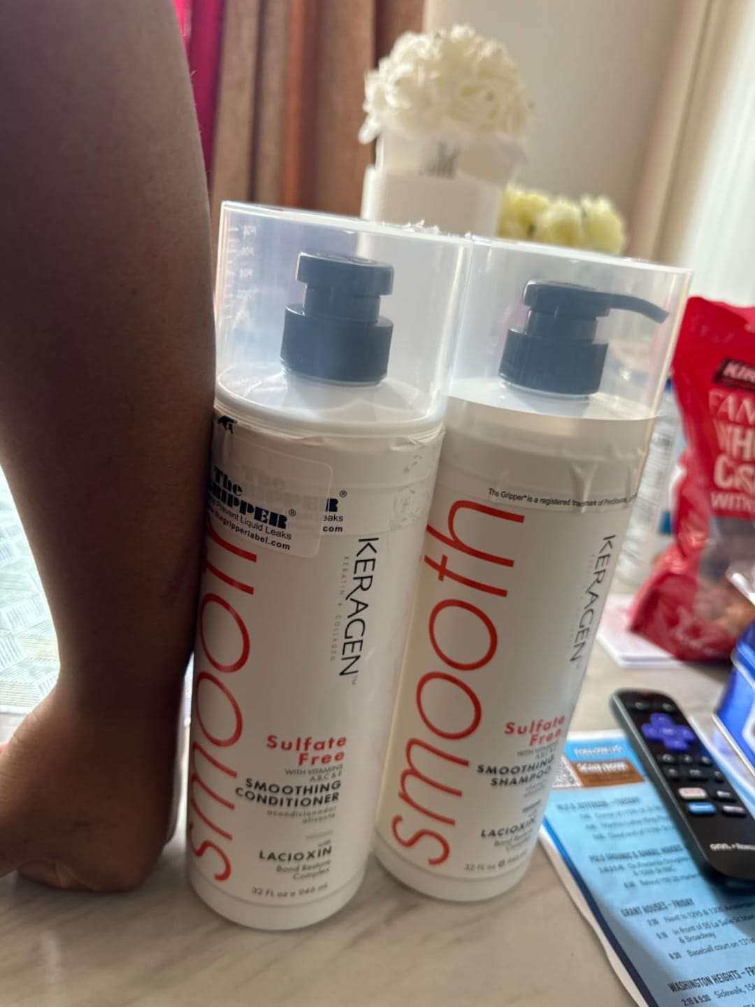 Customer photo review of KERAGEN Smoothing Shampoo & Conditioner - Keratin & Collagen Infused Frizz Control System