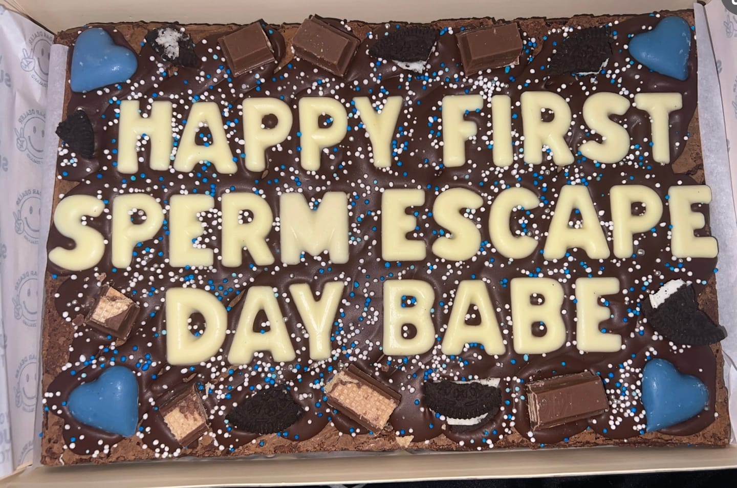 Customer photo review of Mega custom message fathers day brownie