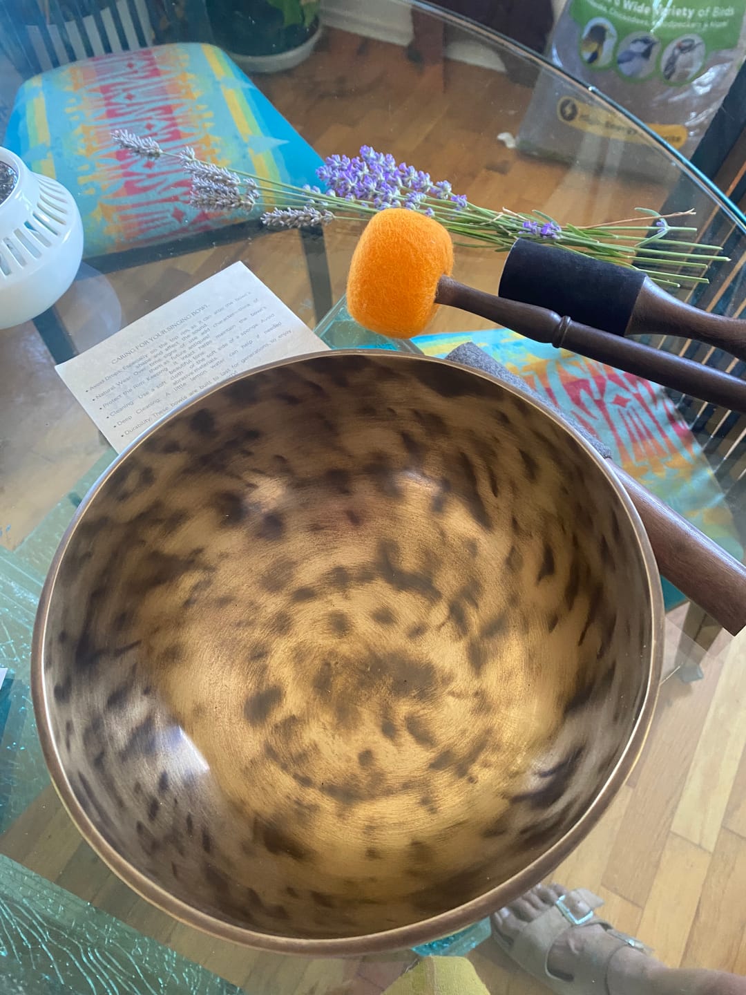 Customer photo review of Jambati Tibetan Singing Bowl HW962- 8 1/4", E3 & A#4.