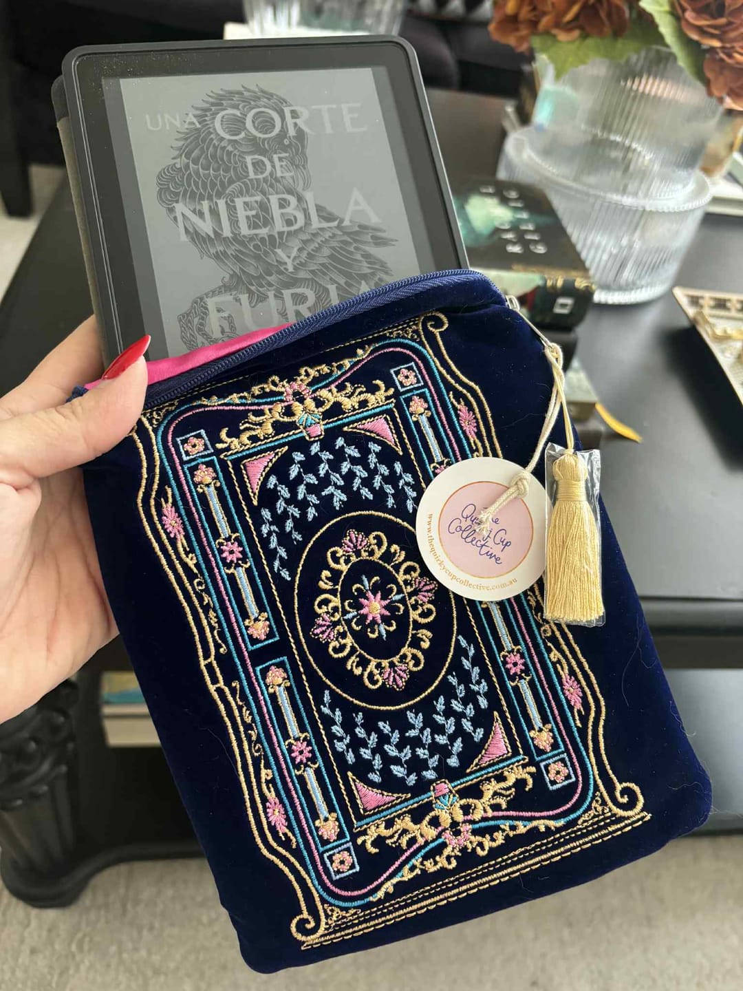 Customer photo review of Literati E-Reader Sleeve - Royal Blue