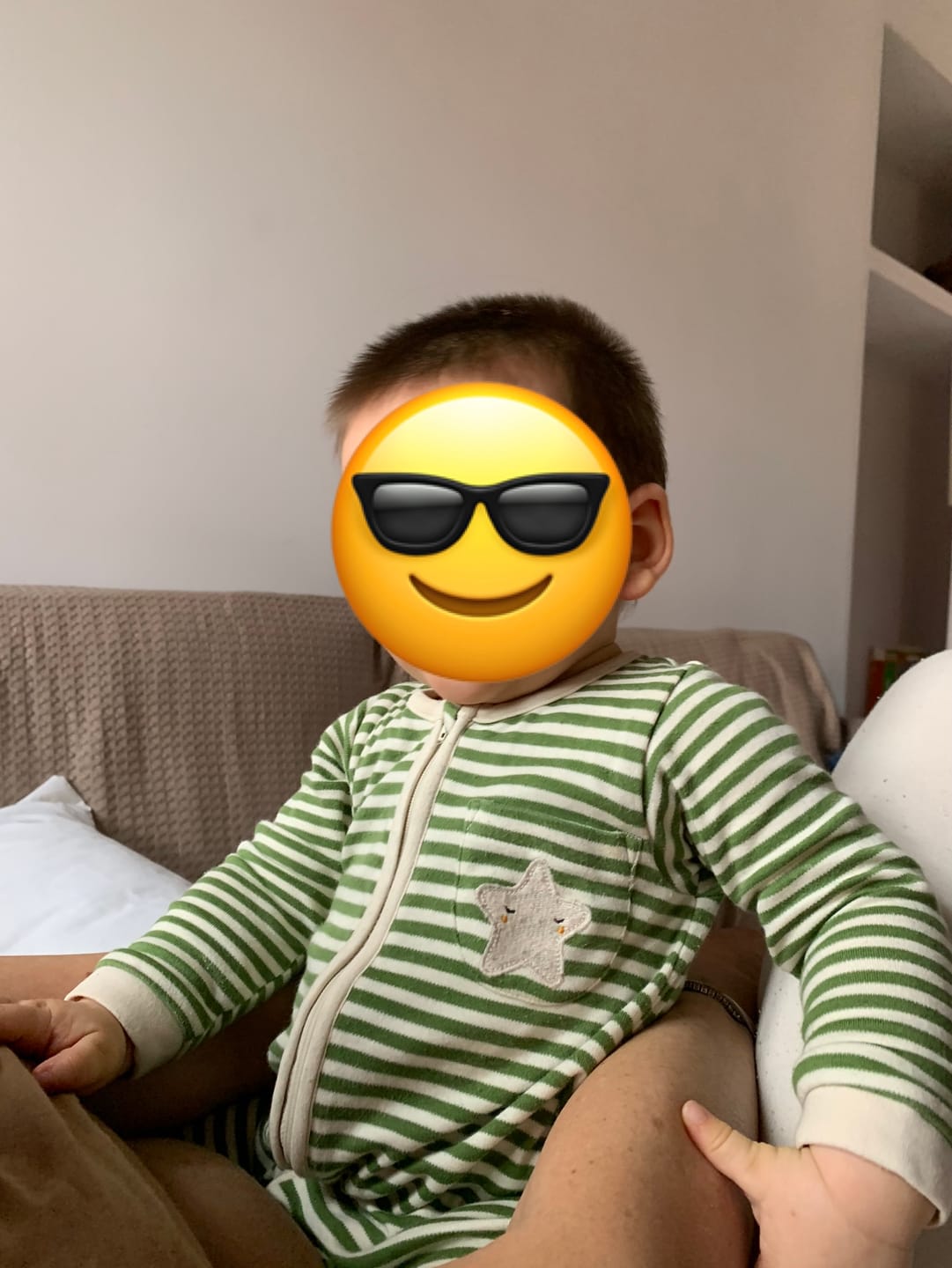 Customer photo review of Green Star Applique Zip Babygrow