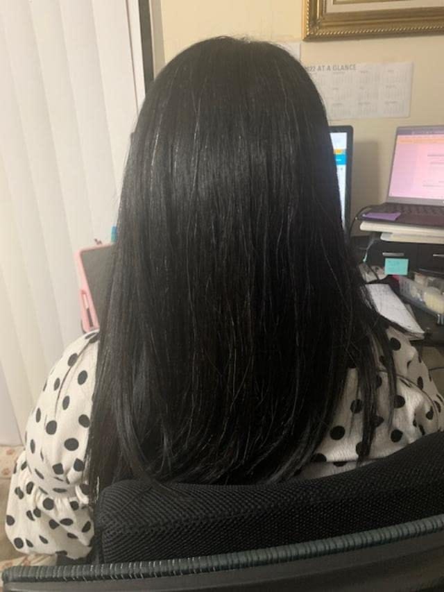 Customer photo review of KERAGEN Smoothing Shampoo & Conditioner - Keratin & Collagen Infused Frizz Control System