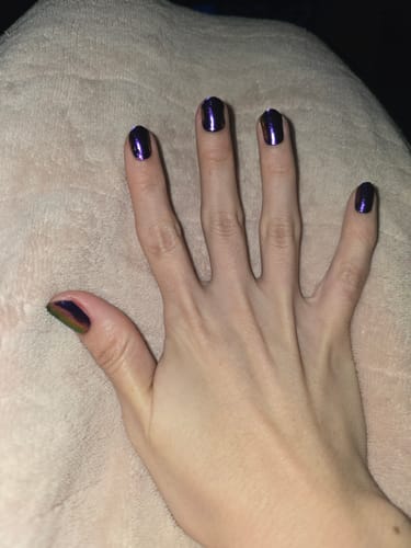 Customer photo review of Violet | Super Jellies DIY Hard Semi Cured Gel Nail Wraps