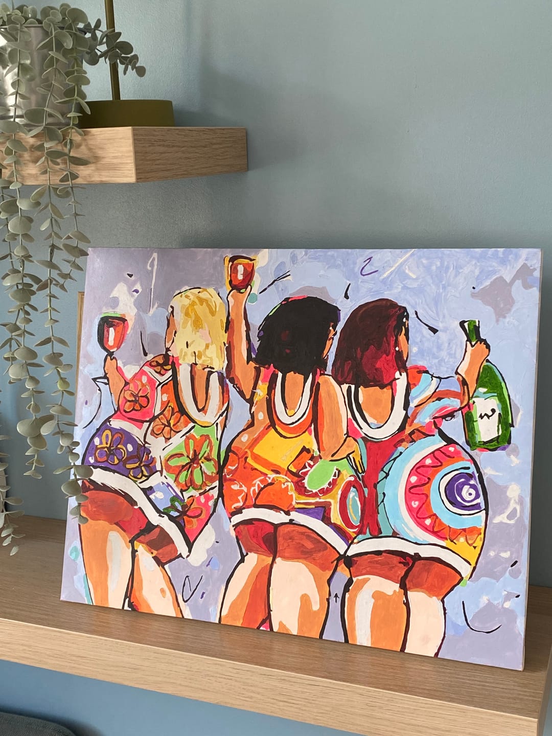 Customer photo review of The Wine of the Fat Ladies | Paint by Numbers