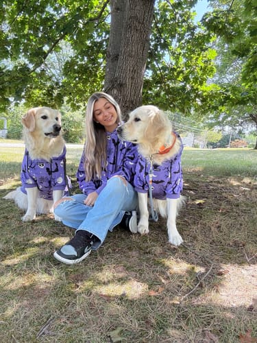 Customer photo review of Halloween Dog Hoodie - Purple