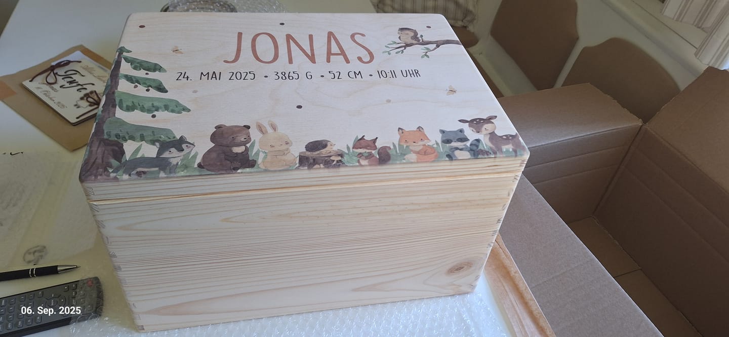 Customer photo review of Erinnerungsbox Baby - Niedliche Waldtiere