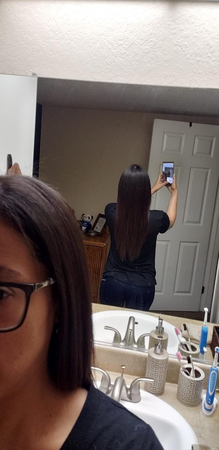 Customer photo review of KERAGEN Brazilian Keratin Smoothing Treatment Formaldehyde-Free Blowout Straightening System