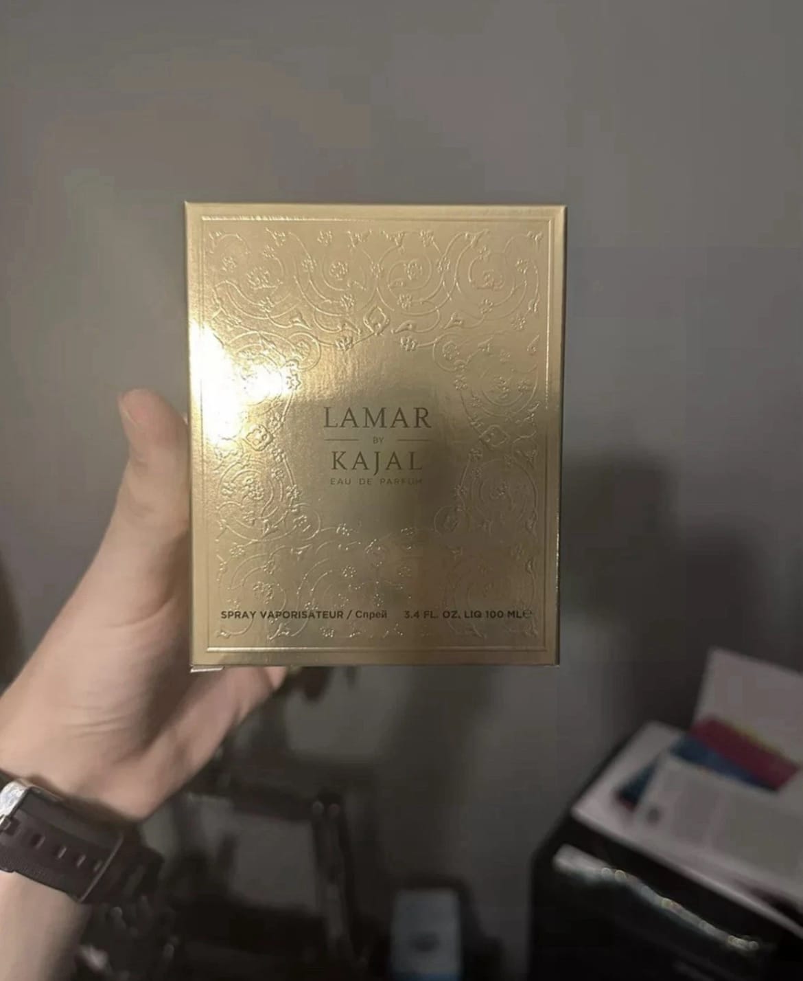 Customer photo review of LAMAR KAJAL EAU DE PARFUM 100ML (SCATOLATO)
