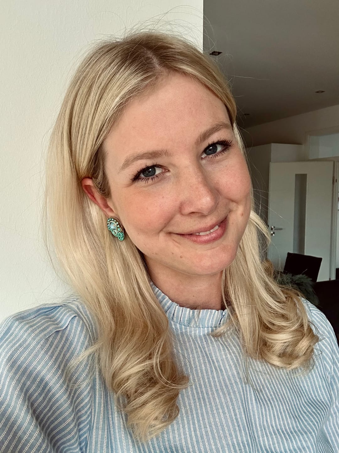Customer photo review of Schöne Soutache-Ohrringe in Türkis