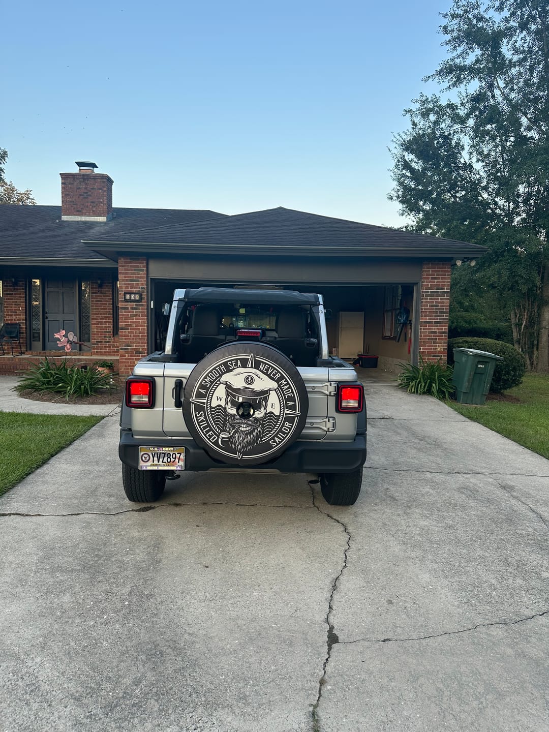 Customer photo review of A Smooth Sea Never Made a Skilled Sailor Nautical Unique Spare Tire Cover