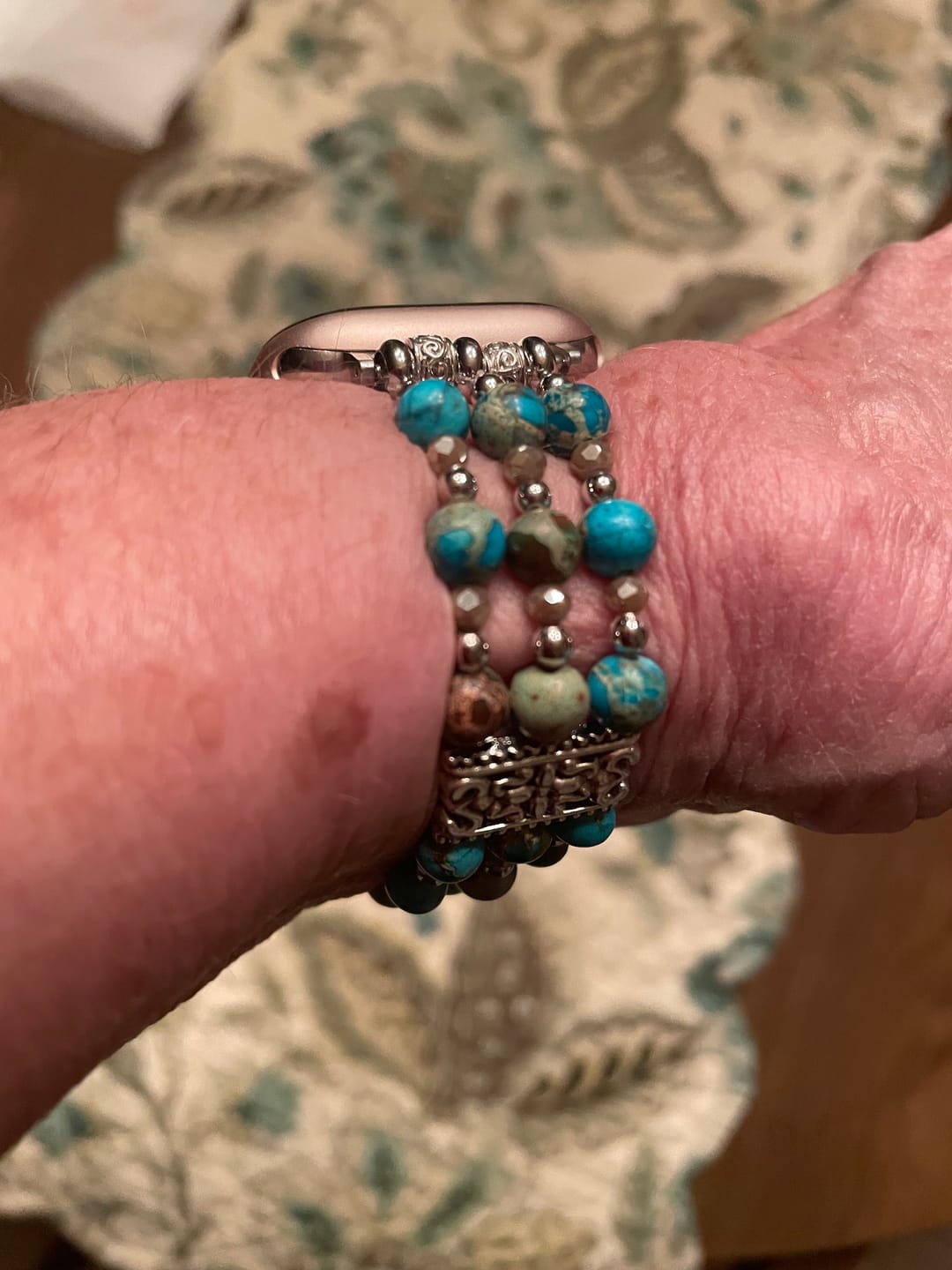 Customer photo review of Artisanal Turquoise Spirit Stretch Apple Watch Strap