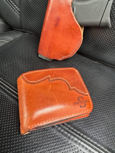 Customer photo review of Western Bifold Wallet -  Chestnut Brown
