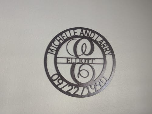 Customer photo review of Elaborate Name - Steel Sign