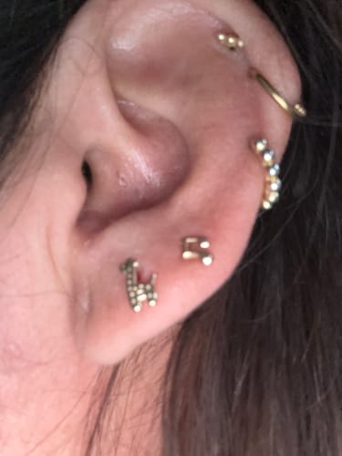 Customer photo review of Musical Note Stud