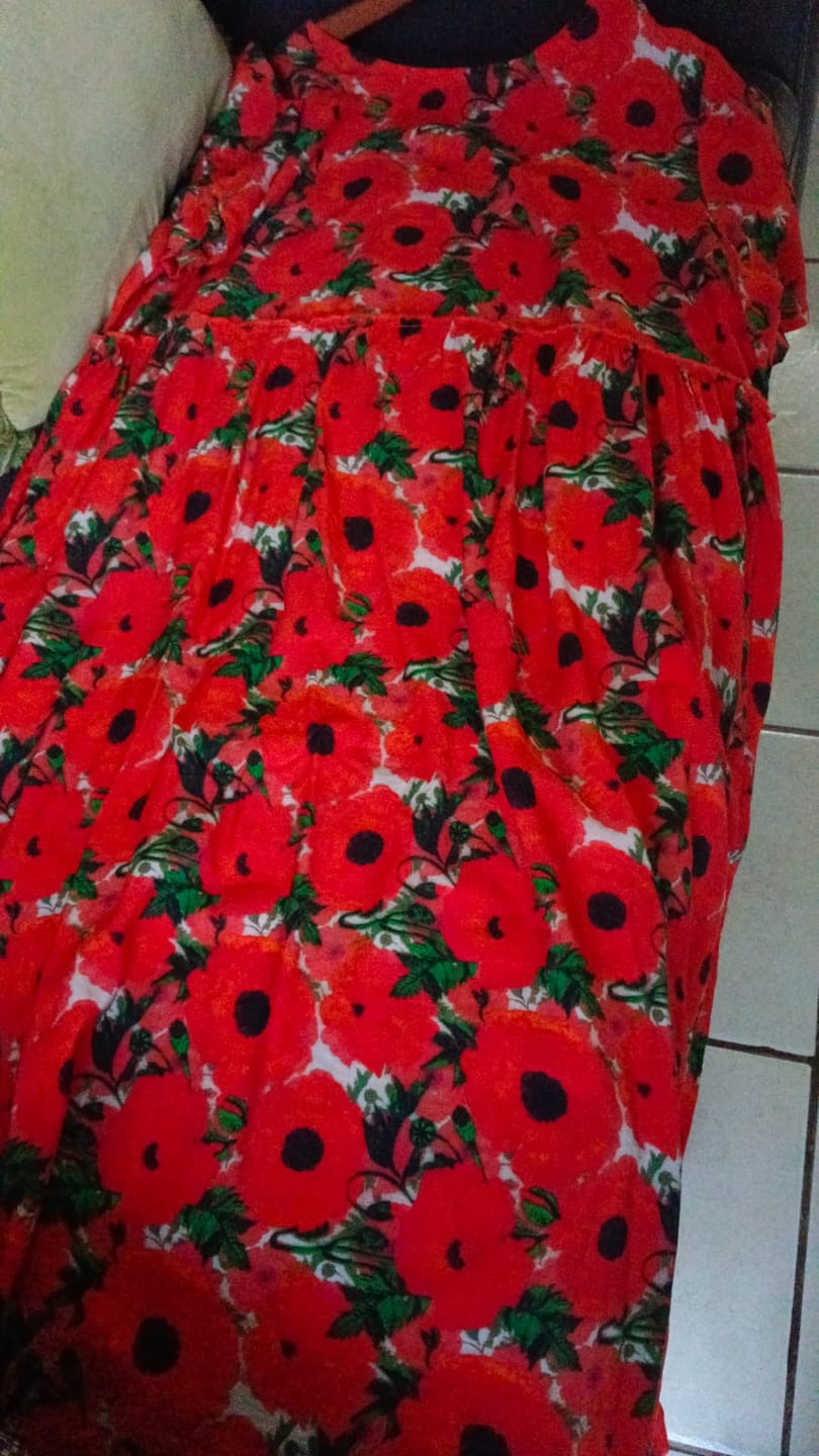 Customer photo review of Plus Size Women Floral Vintage Casual Short Sleeve Dress