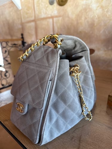 Customer photo review of CC 25C Hobo Bag 30cm Grey Suede