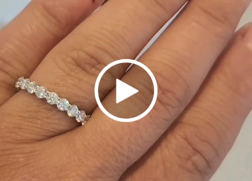 Customer video review of MOISSANITE THIN ETERNITY RING.