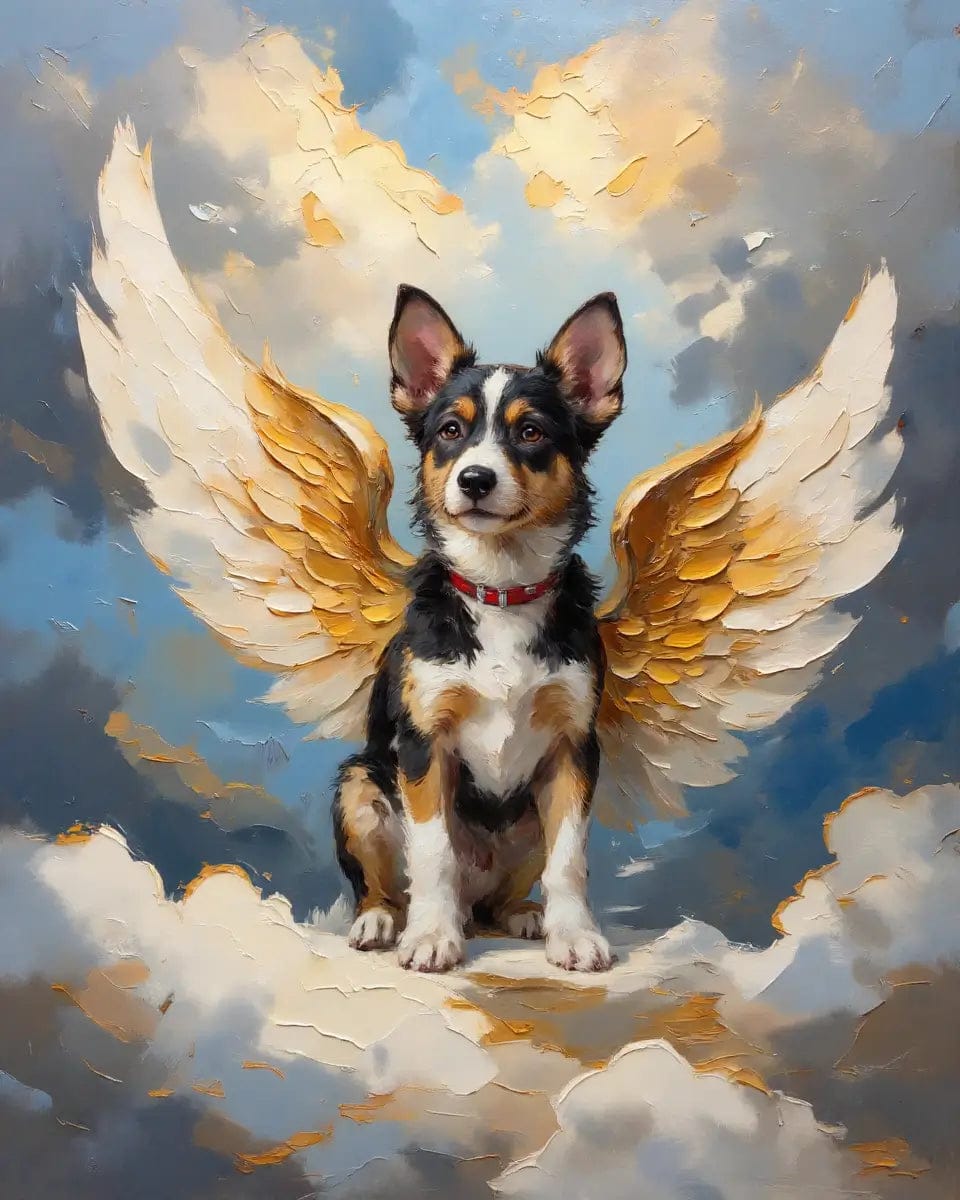 Customer photo review of Angel Wings Memorial Pet Portrait