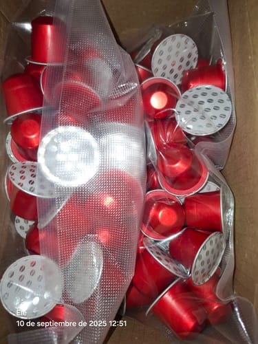 Customer photo review of Box 100 cápsulas Aluminio Nespresso Compatible - El Bosque Honduras