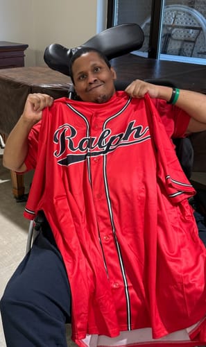 Customer photo review of Custom Red Black-White Solider Classic Style Authentic Baseball Jersey