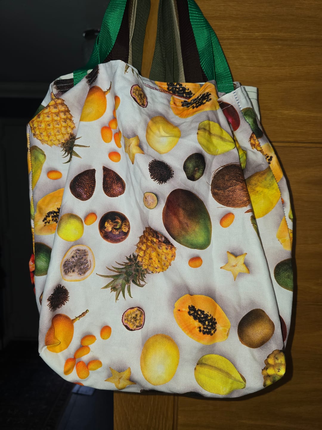 Customer photo review of Tropical Fruits Cotton Canvas Fabric