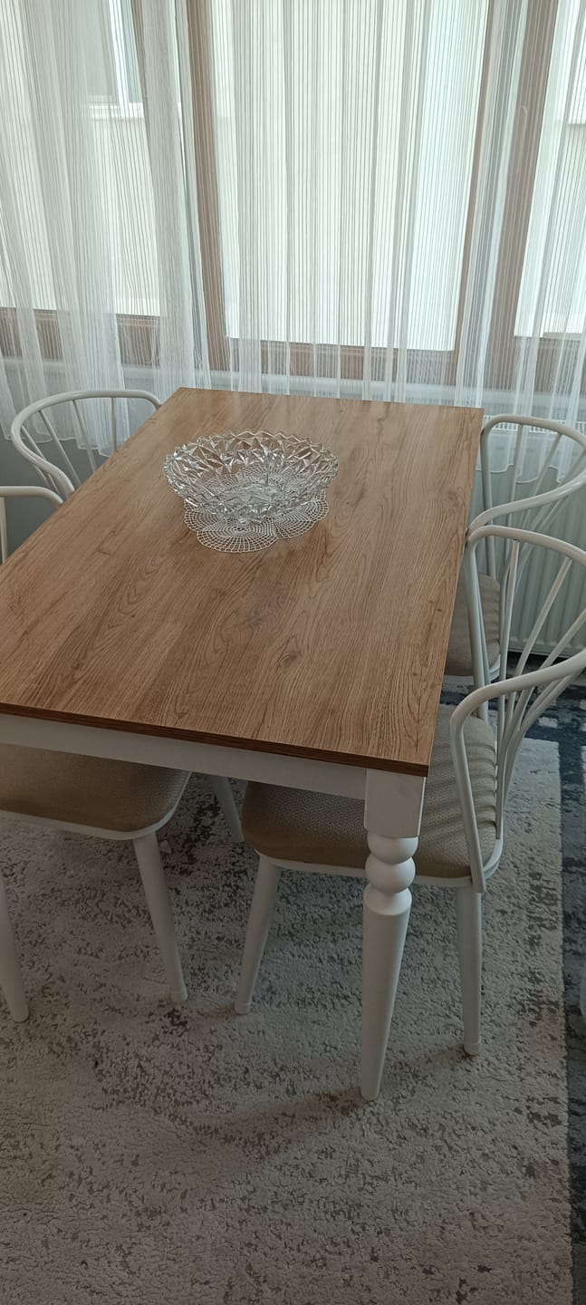Customer photo review of Rani JC102 Mutfak Masa Sandalye Takımı Sepet Ceviz - Beyaz