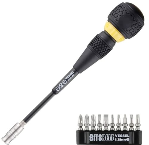 Customer photo review of Vessel Tools 2200MBH120K01 Ball Grip Ratchet Interchangeable Screwdriver with 10 Piece Bit Set