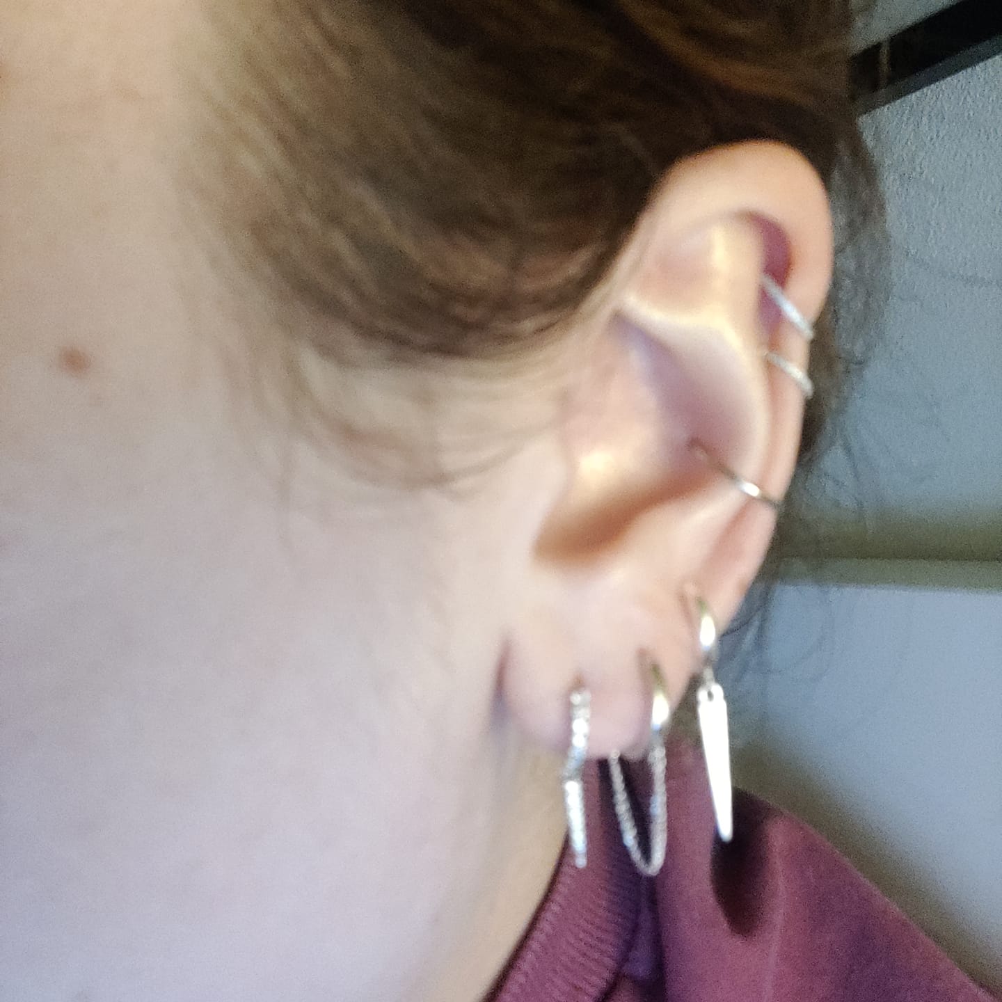 Customer photo review of ANGEL Eternity Cartilage Hoop (16g)