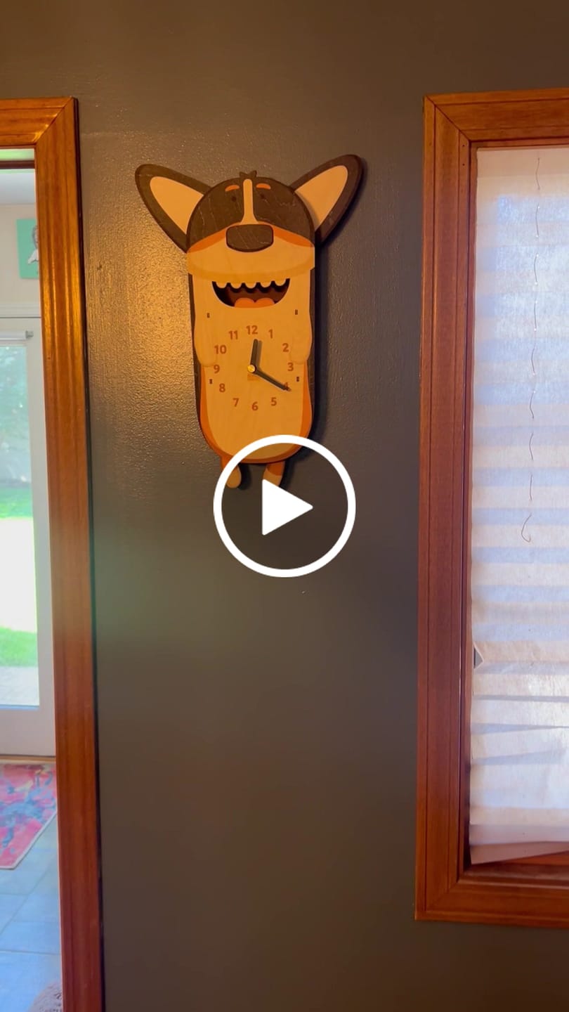 Customer video review of Butters the Corgi Pendulum Clock