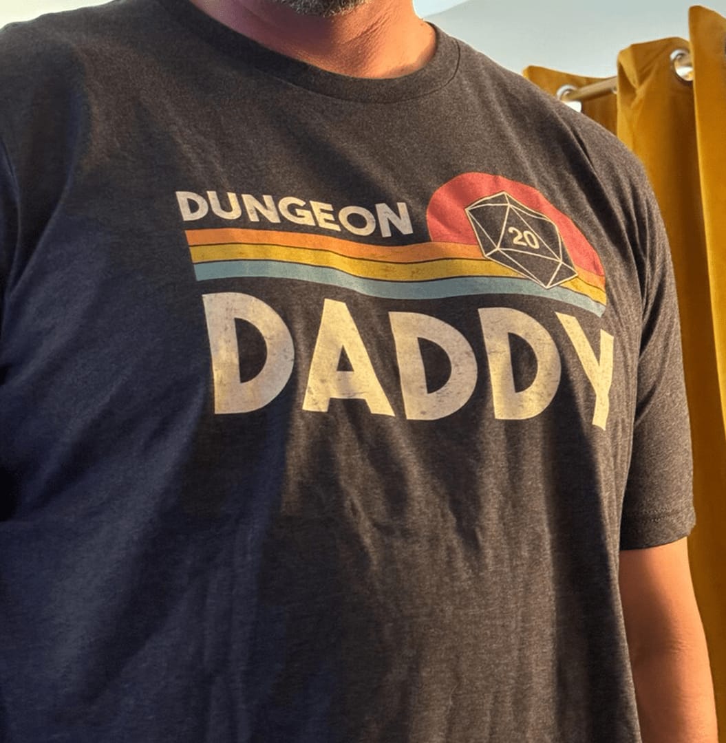 Customer photo review of Dungeon Daddy T-Shirt