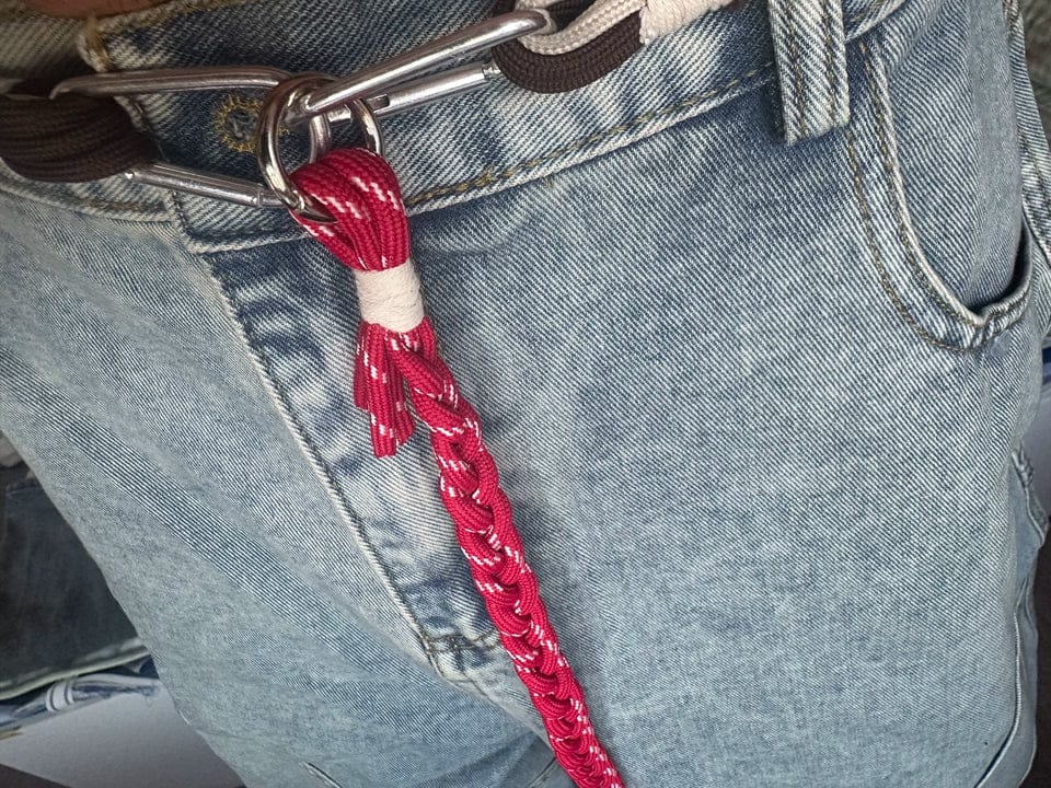 Customer photo review of Denim Retro Belt Detail With Patchwork Barrel Jeans - 2490
