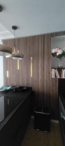 Customer photo review of Échantillon | Noyer rustique | Panneau acoustique en bois