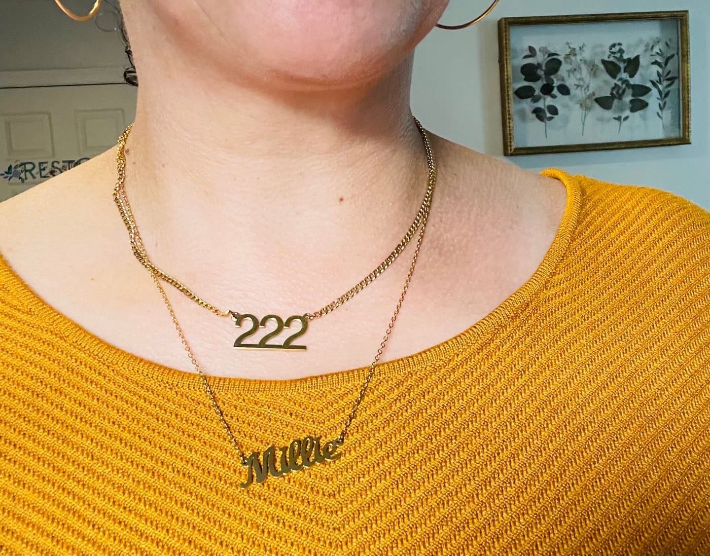 Customer photo review of Angel Number Necklace w/ Cuban Chain
