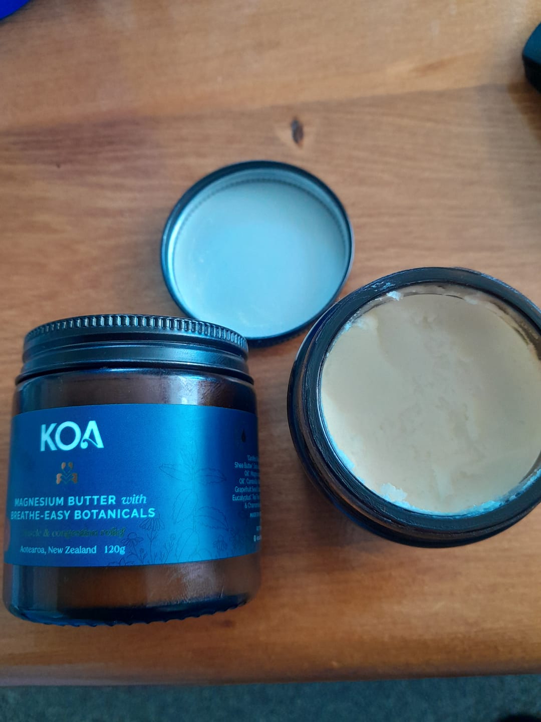 Customer photo review of Magnesium Butter with Breathe-easy Botanicals