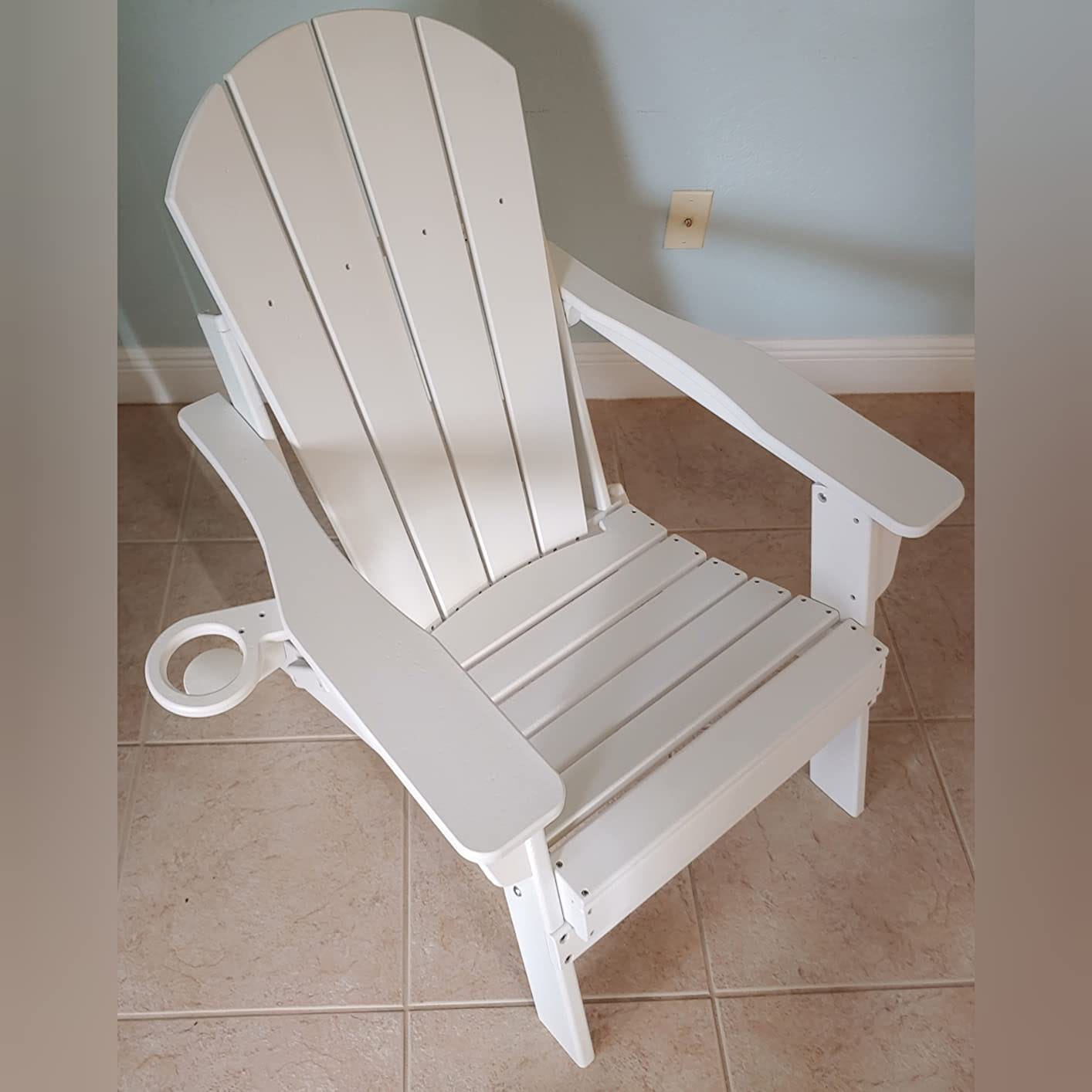Customer photo review of Sleek Space Adirondack Folding Chair - White
