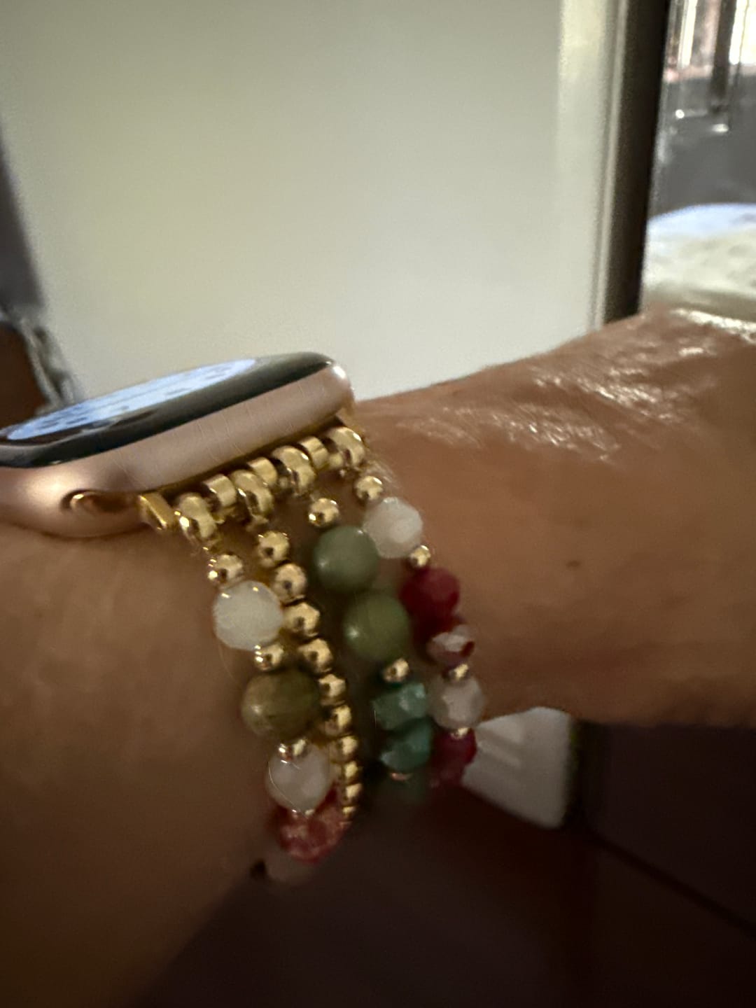 Customer photo review of Merry Filigree Stretch Apple Watch Strap